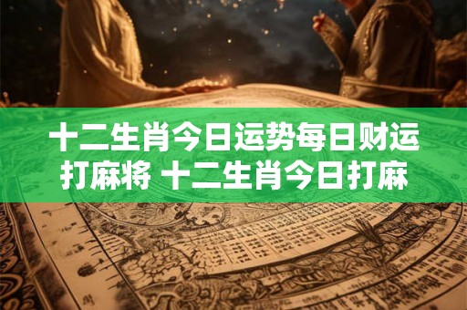 十二生肖今日运势每日财运打麻将 十二生肖今日打麻将财运如何