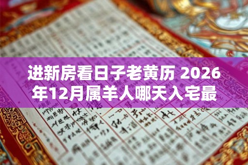 进新房看日子老黄历 2026年12月属羊人哪天入宅最吉利