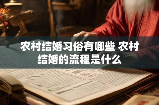 农村结婚习俗有哪些 农村结婚的流程是什么