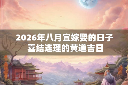 2026年八月宜嫁娶的日子 喜结连理的黄道吉日