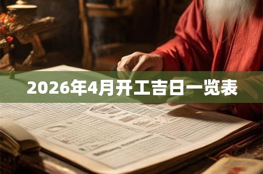 2026年4月开工吉日一览表