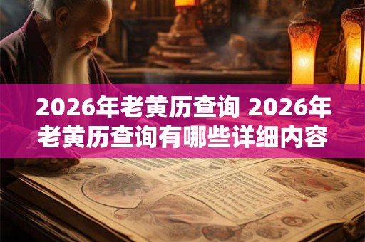 2026年老黄历查询 2026年老黄历查询有哪些详细内容可以参考