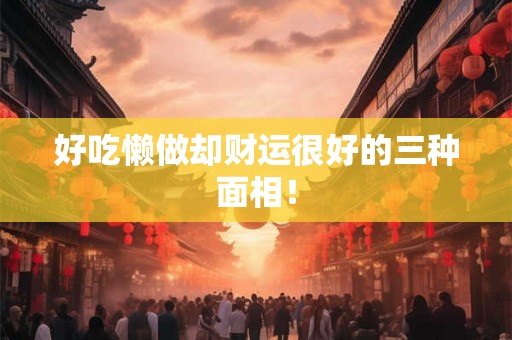 好吃懒做却财运很好的三种面相！