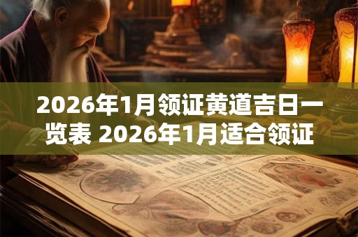 2026年1月领证黄道吉日一览表 2026年1月适合领证日子