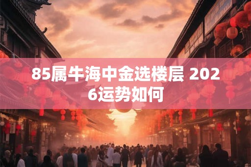 85属牛海中金选楼层 2026运势如何
