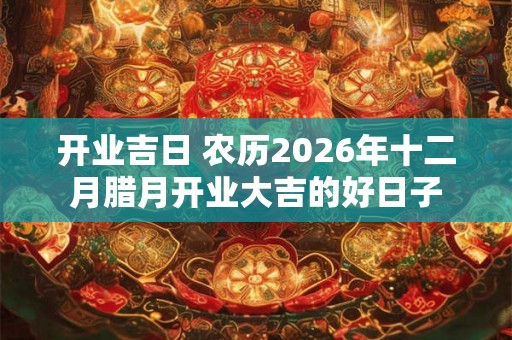 开业吉日 农历2026年十二月腊月开业大吉的好日子 开业吉日 农历2026年十二月腊月开业大吉的好日子
