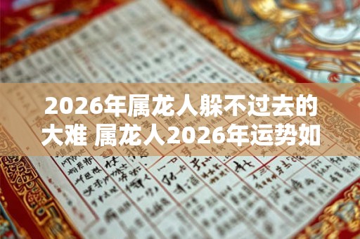 2026年属龙人躲不过去的大难 属龙人2026年运势如何