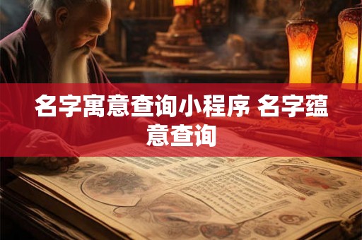 名字寓意查询小程序 名字蕴意查询