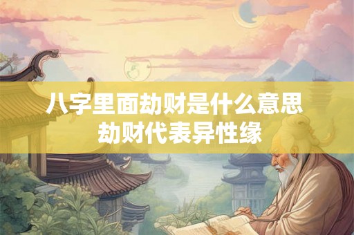 八字里面劫财是什么意思  劫财代表异性缘