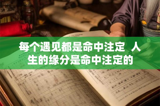 每个遇见都是命中注定 人生的缘分是命中注定的 每个遇见都是命中注定 人生的缘分是命中注定的