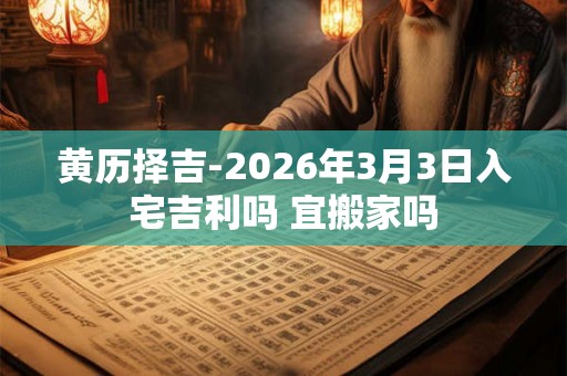 黄历择吉-2026年3月3日入宅吉利吗 宜搬家吗 黄历择吉-2026年3月3日入宅吉利吗 宜搬家吗