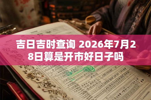 吉日吉时查询 2026年7月28日算是开市好日子吗