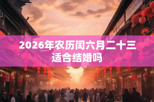 2026年农历闰六月二十三适合结婚吗