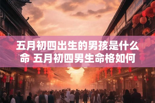 五月初四出生的男孩是什么命 五月初四男生命格如何