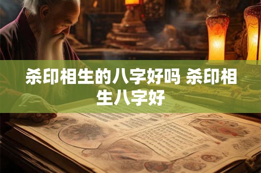 杀印相生的八字好吗 杀印相生八字好