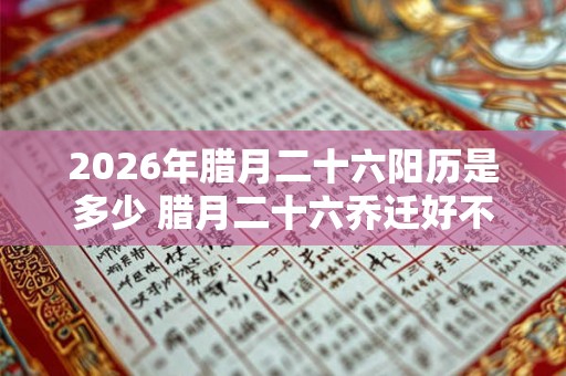 2026年腊月二十六阳历是多少 腊月二十六乔迁好不好