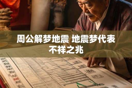 周公解梦地震 地震梦代表不祥之兆 周公解梦地震 地震梦代表不祥之兆