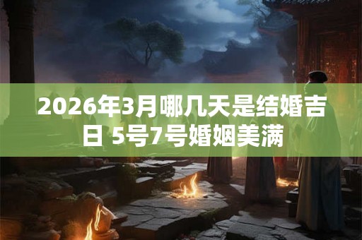 2026年3月哪几天是结婚吉日 5号7号婚姻美满
