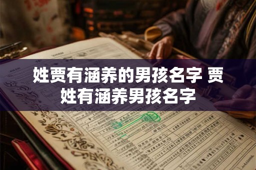 姓贾有涵养的男孩名字 贾姓有涵养男孩名字