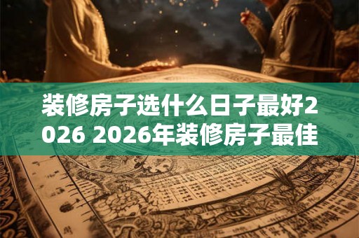 装修房子选什么日子最好2026 2026年装修房子最佳日子
