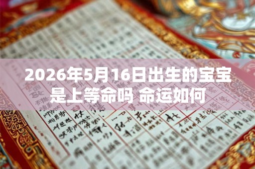 2026年5月16日出生的宝宝是上等命吗 命运如何 2026年5月16日出生的宝宝是上等命吗 命运如何