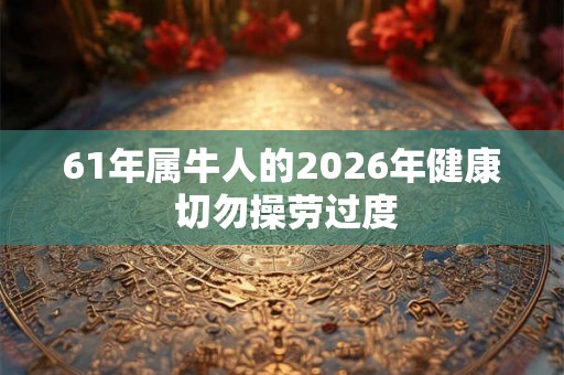 61年属牛人的2026年健康 切勿操劳过度 61年属牛人的2026年健康 切勿操劳过度