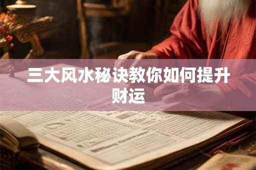 三大风水秘诀教你如何提升财运 三大风水秘诀教你如何提升财运