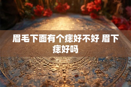 眉毛下面有个痣好不好 眉下痣好吗