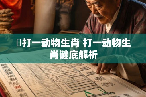 滪打一动物生肖 打一动物生肖谜底解析