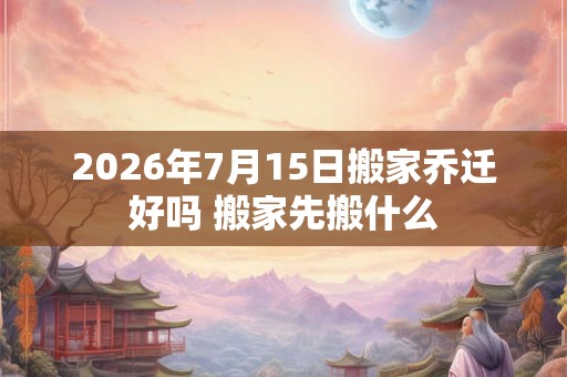 2026年7月15日搬家乔迁好吗 搬家先搬什么