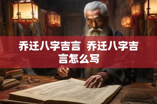 乔迁八字吉言  乔迁八字吉言怎么写