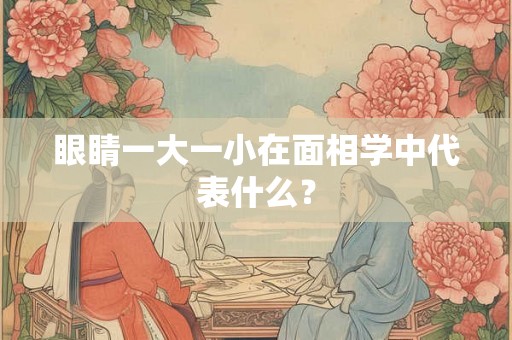 眼睛一大一小在面相学中代表什么？