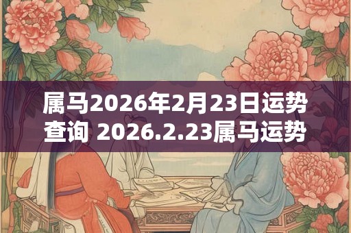 属马2026年2月23日运势查询 2026.2.23属马运势分析 属马2026年2月23日运势查询 2026.2.23属马运势分析