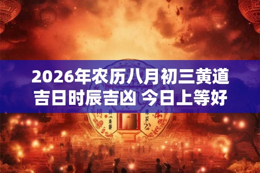 2026年农历八月初三黄道吉日时辰吉凶 今日上等好时辰查询