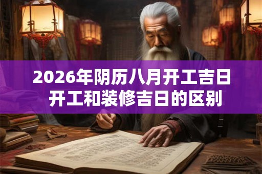 2026年阴历八月开工吉日 开工和装修吉日的区别 2026年阴历八月开工吉日 开工和装修吉日的区别