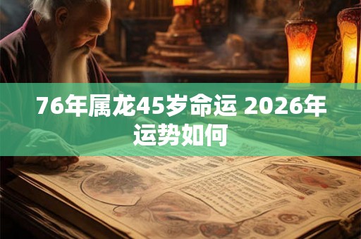 76年属龙45岁命运 2026年运势如何