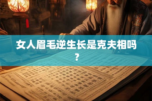 女人眉毛逆生长是克夫相吗？