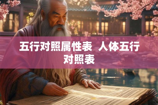 五行对照属性表  人体五行对照表