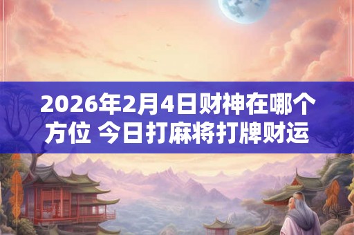 2026年2月4日财神在哪个方位 今日打麻将打牌财运方位