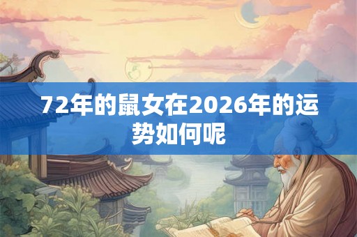 72年的鼠女在2026年的运势如何呢
