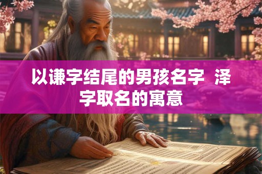 以谦字结尾的男孩名字  泽字取名的寓意