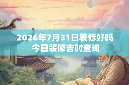 2026年7月31日装修好吗 今日装修吉时查询