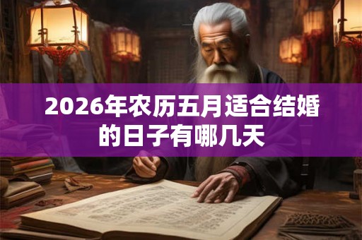 2026年农历五月适合结婚的日子有哪几天