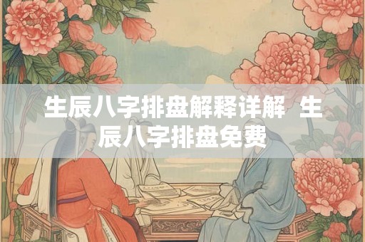 生辰八字排盘解释详解  生辰八字排盘免费