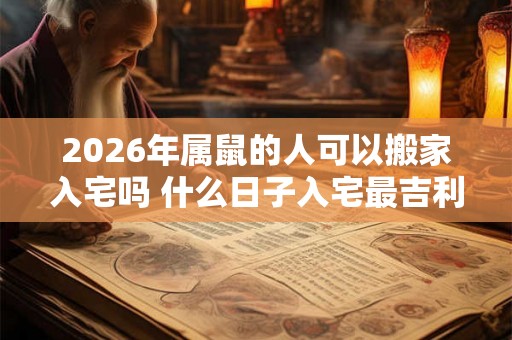 2026年属鼠的人可以搬家入宅吗 什么日子入宅最吉利