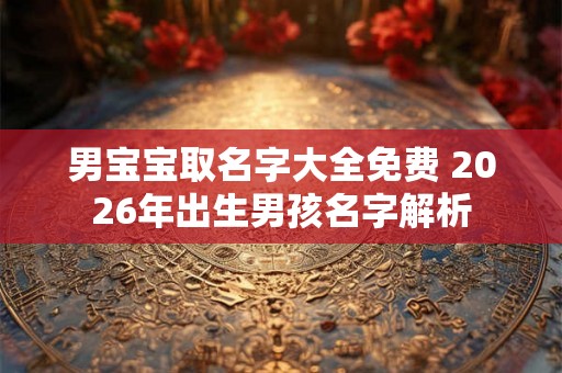 男宝宝取名字大全免费 2026年出生男孩名字解析