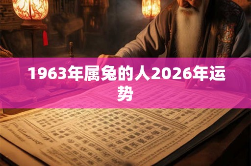 1963年属兔的人2026年运势