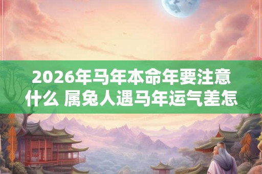 2026年马年本命年要注意什么 属兔人遇马年运气差怎么办