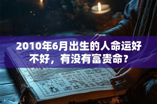 2010年6月出生的人命运好不好，有没有富贵命？
