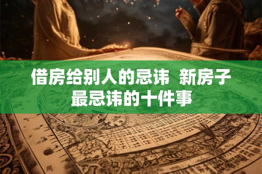 借房给别人的忌讳  新房子最忌讳的十件事